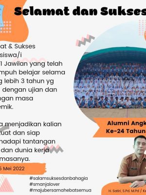 Selamat dan Sukses untuk siswa/i SMAN 1 Jawilan Angkatan -24 tahun 2022
